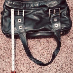 Perlina Black Leather Handbag